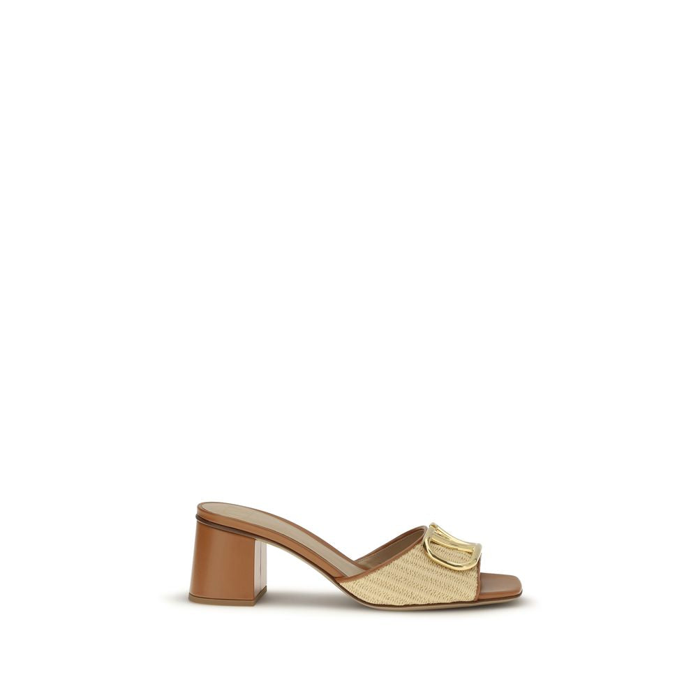 Valentino Garavani Beige Cotton Platform Sandals