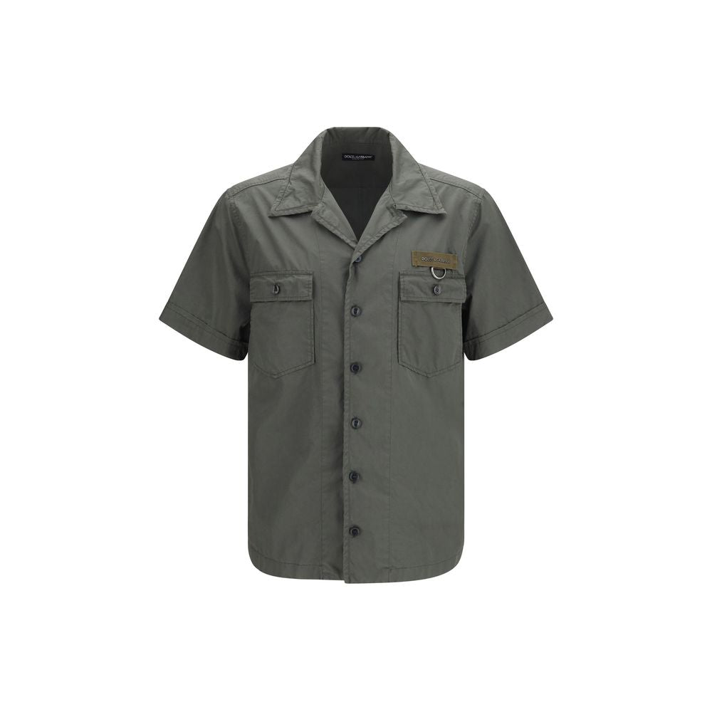 Dolce & Gabbana Gray Cotton Shortsleeve Shirt