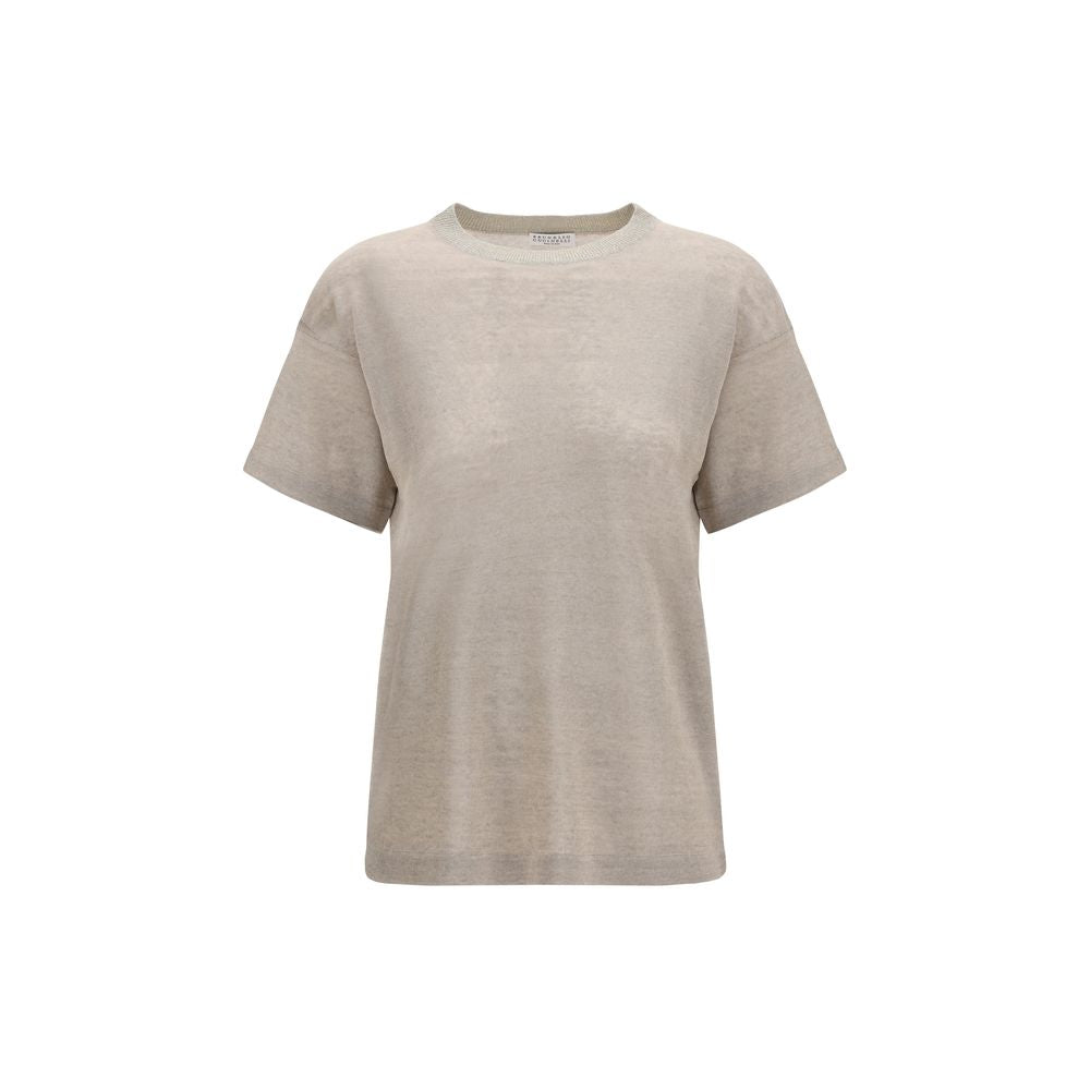 Brunello Cucinelli Beige Linen T-Shirt