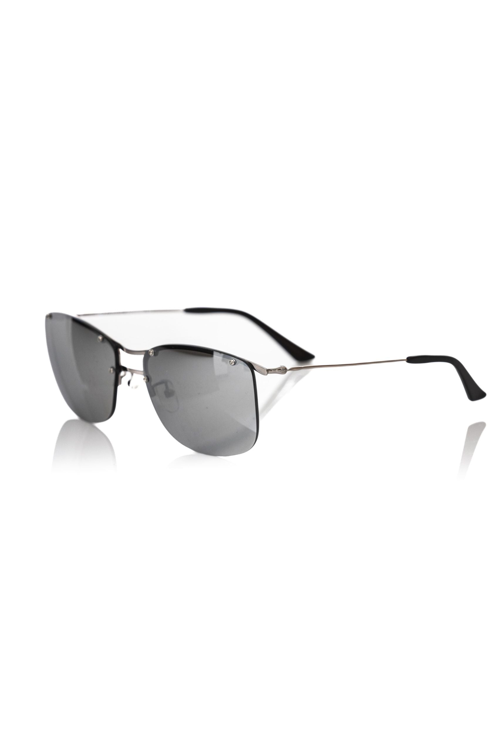 Frankie Morello Silver Metallic Fiber Men's Sunglass