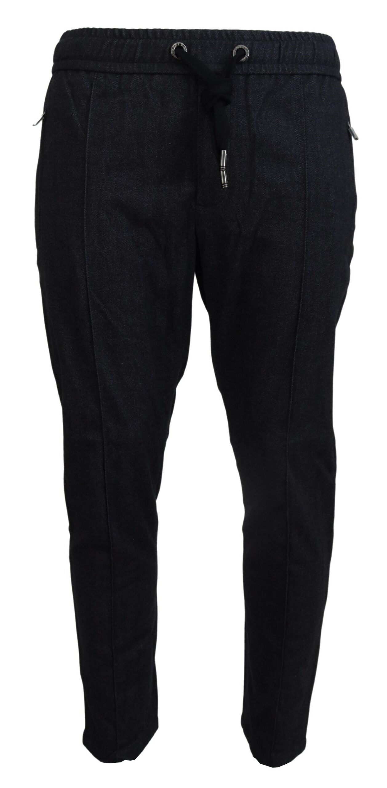 Dolce & Gabbana Grey Cotton Tapered Cotton Pants