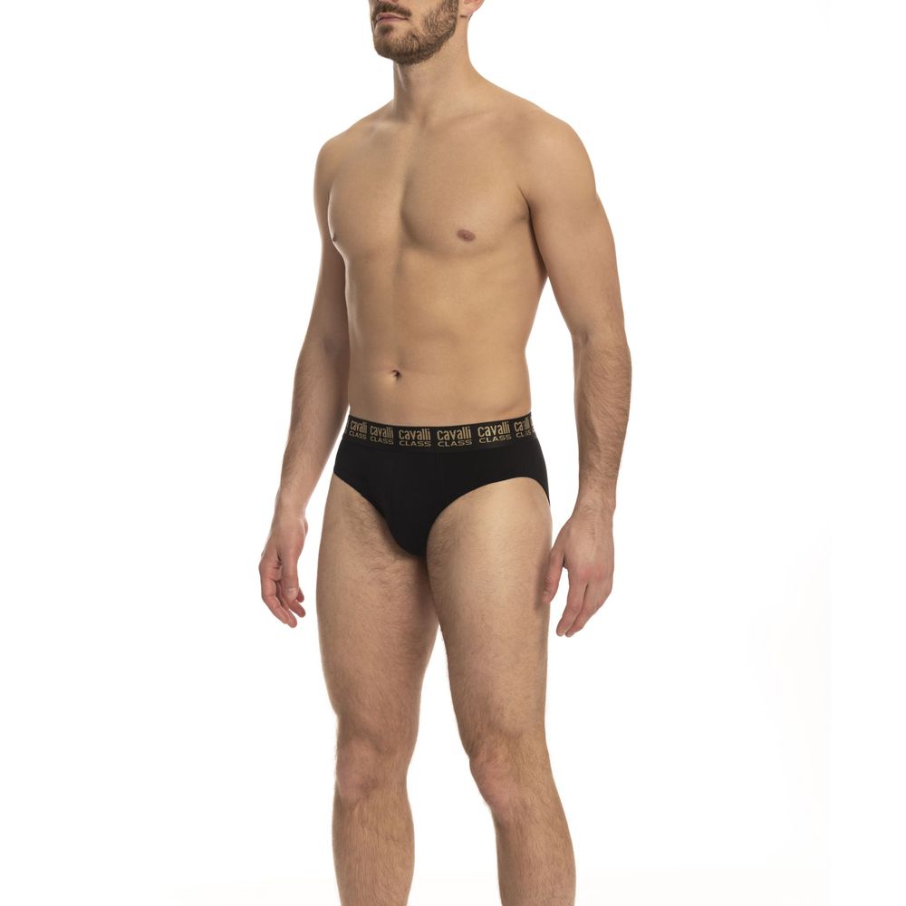 Cavalli Class Black Cotton Men's Briefs Twin Pack