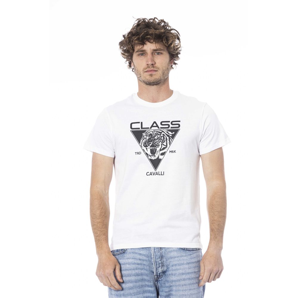 Cavalli Class White Cotton Men's T-Shirt
