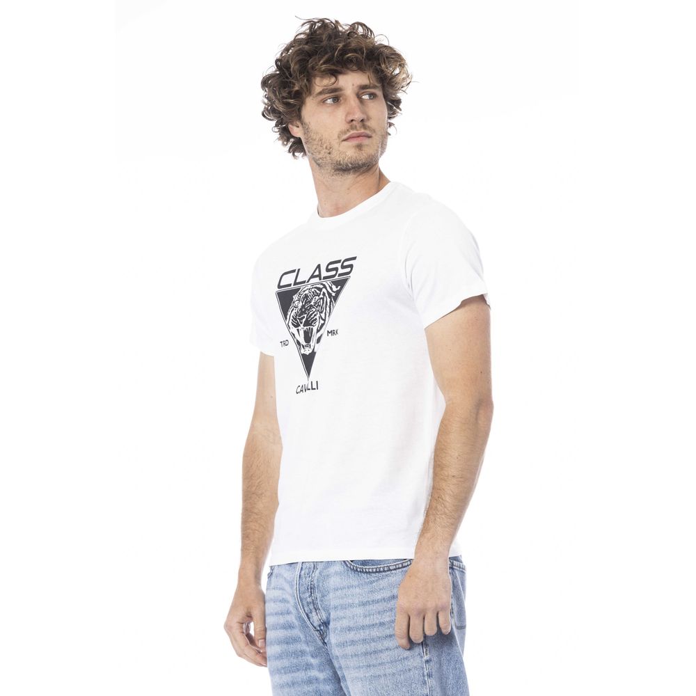 Cavalli Class White Cotton Men's T-Shirt