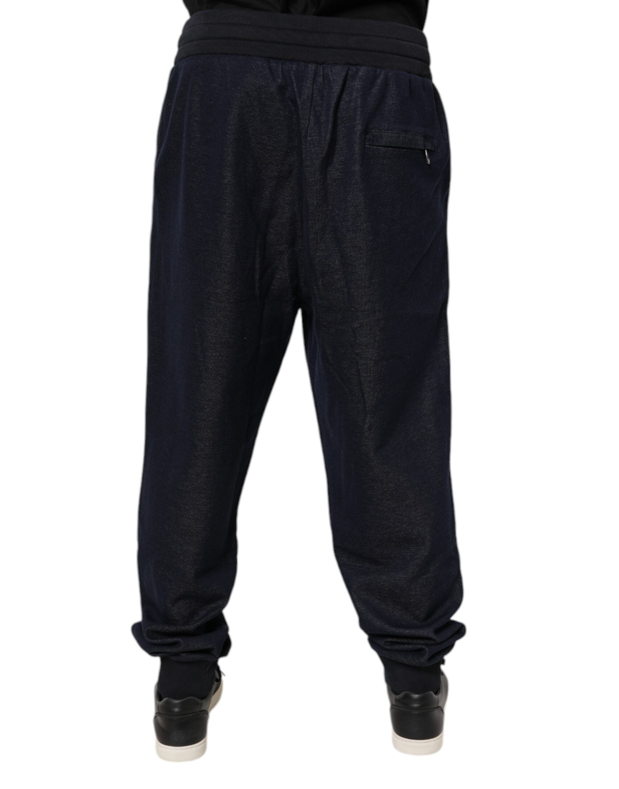 Dolce & Gabbana Black Jacquard Jogger Men Sweatpants Pants