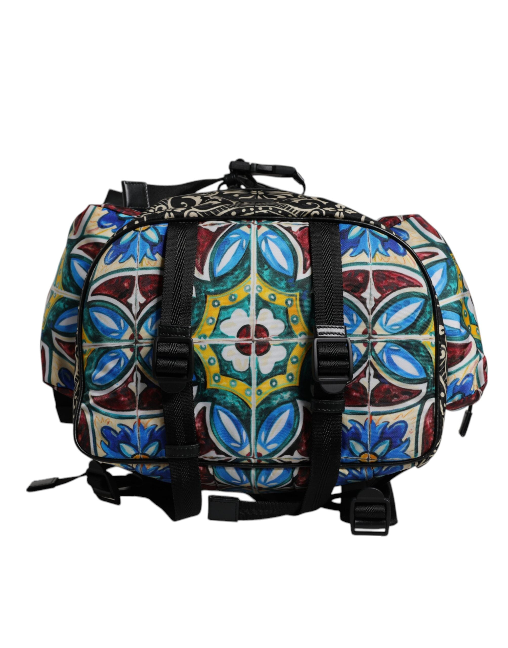 Dolce & Gabbana Multicolor Maiolica Print Nylon Backpack Bag
