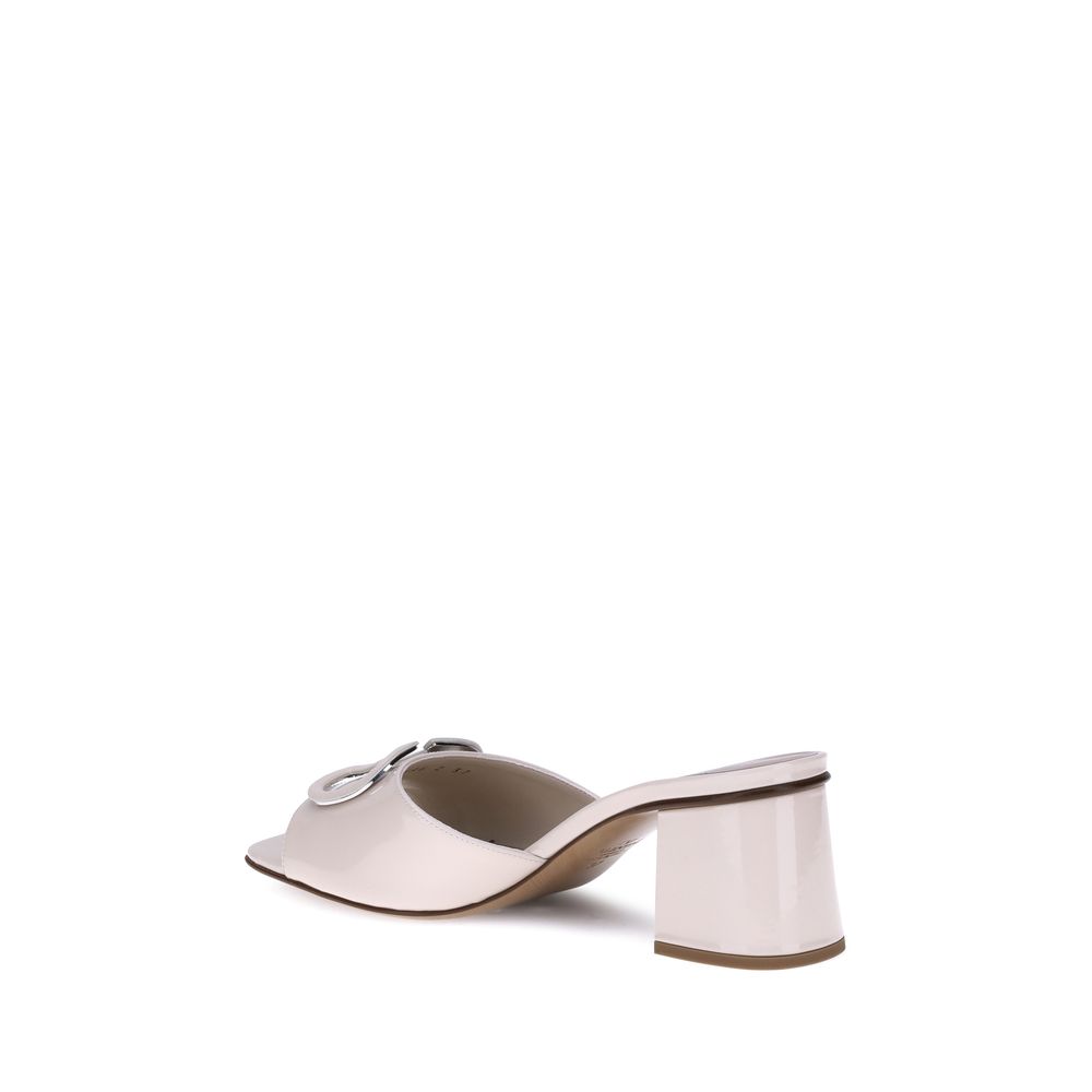 Valentino Garavani Cream Calf Leather Bos Taurus Sandals