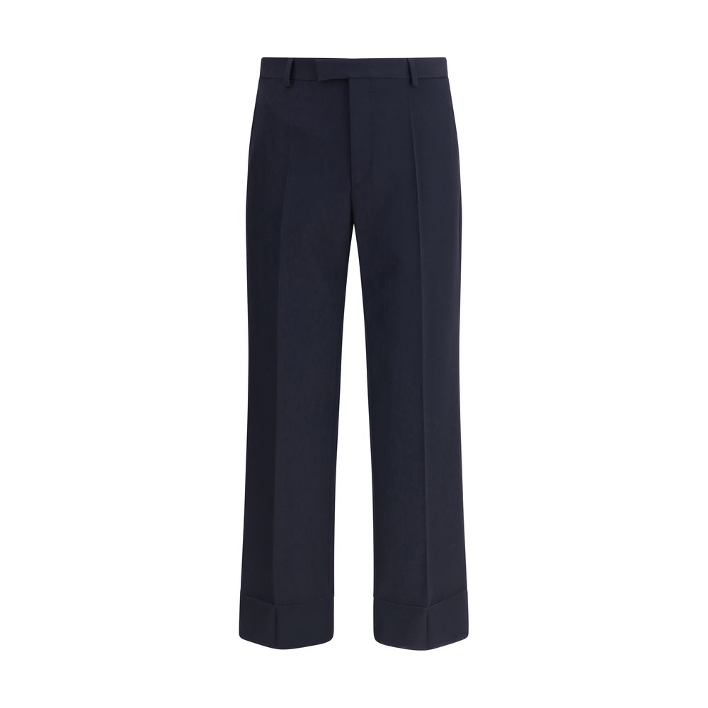 Valentino Blue Fleece Wool Dress Pants
