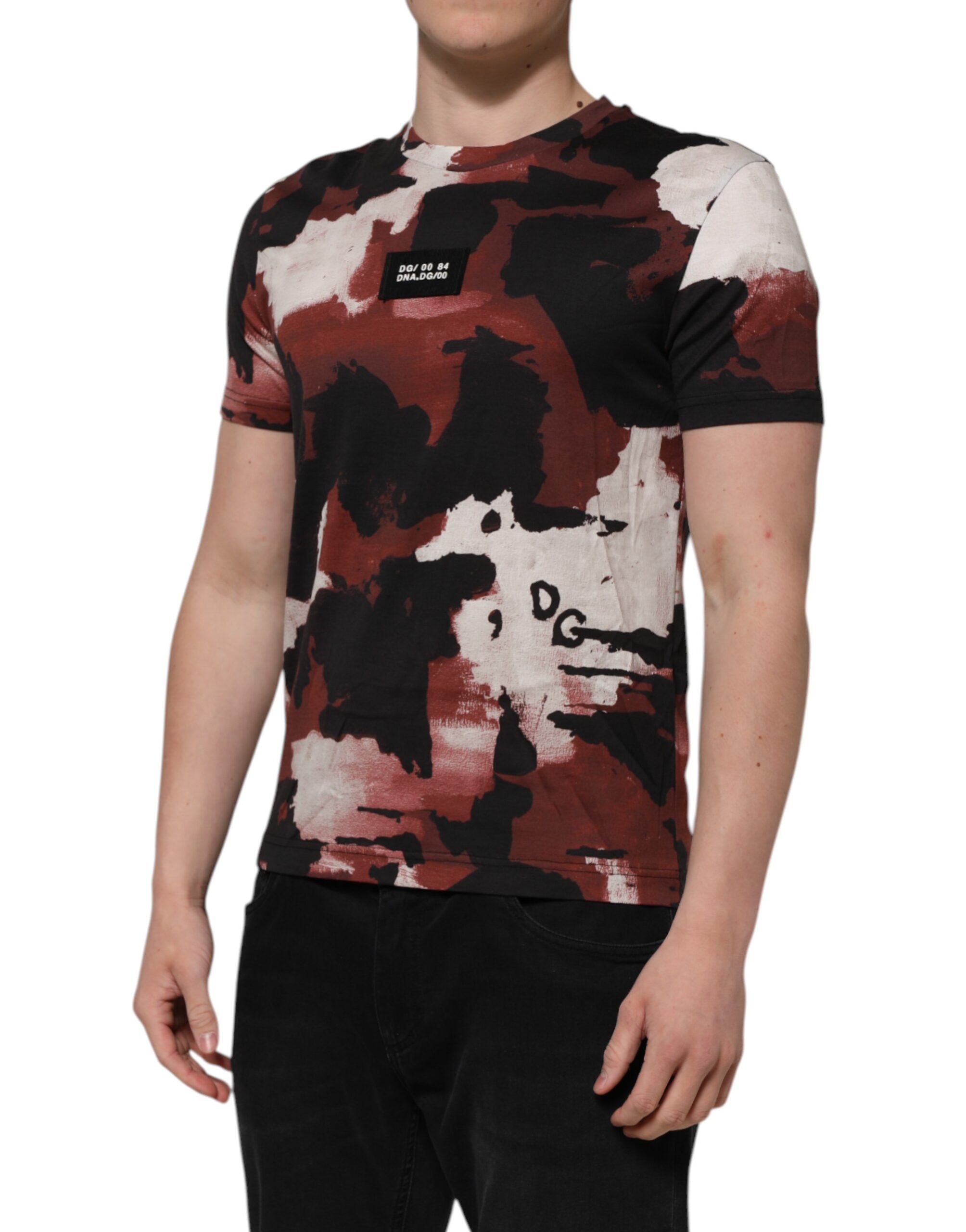 Dolce & Gabbana Multicolor Camouflage Men Crew Neck T-shirt