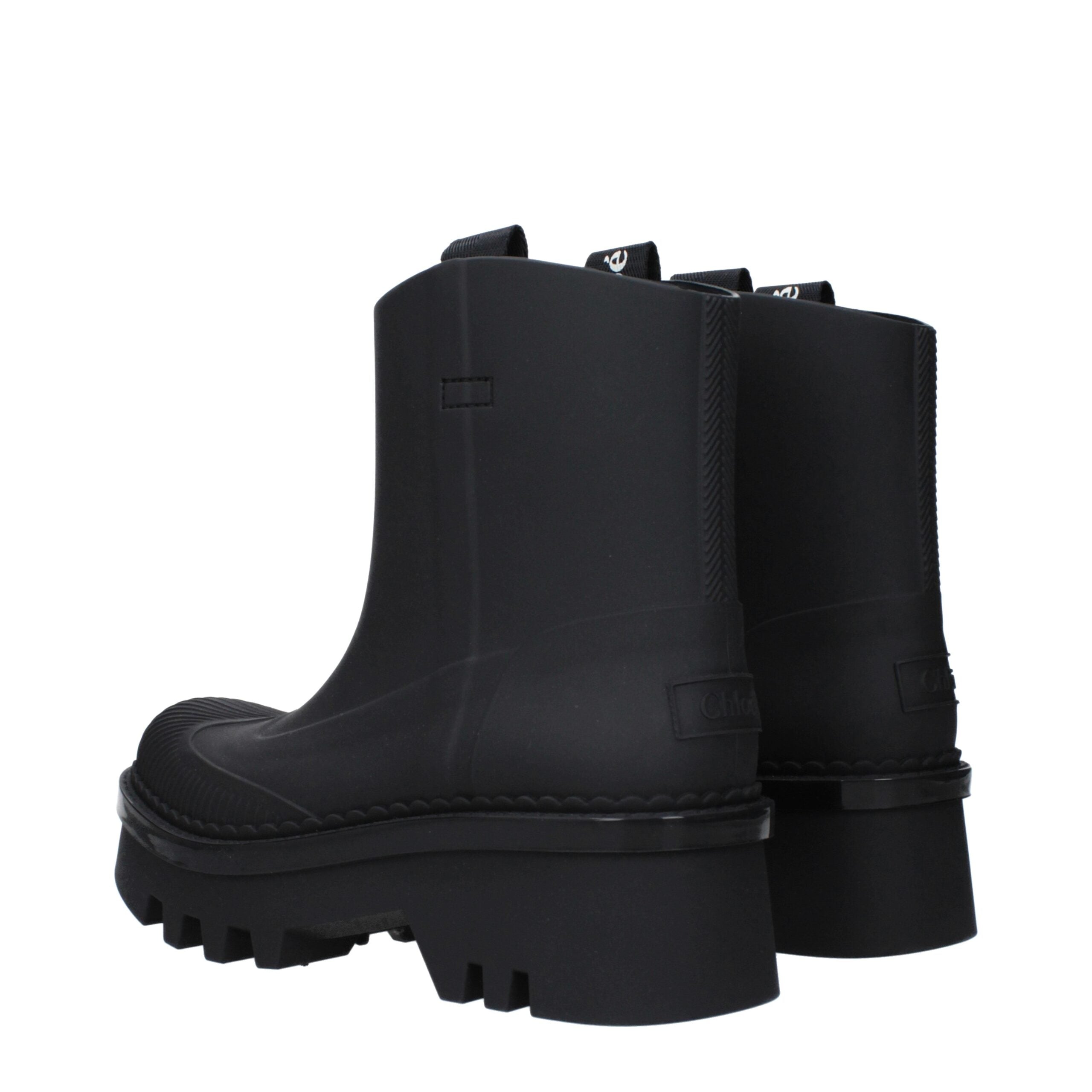 Chloé Black Cotton Ankle Boots