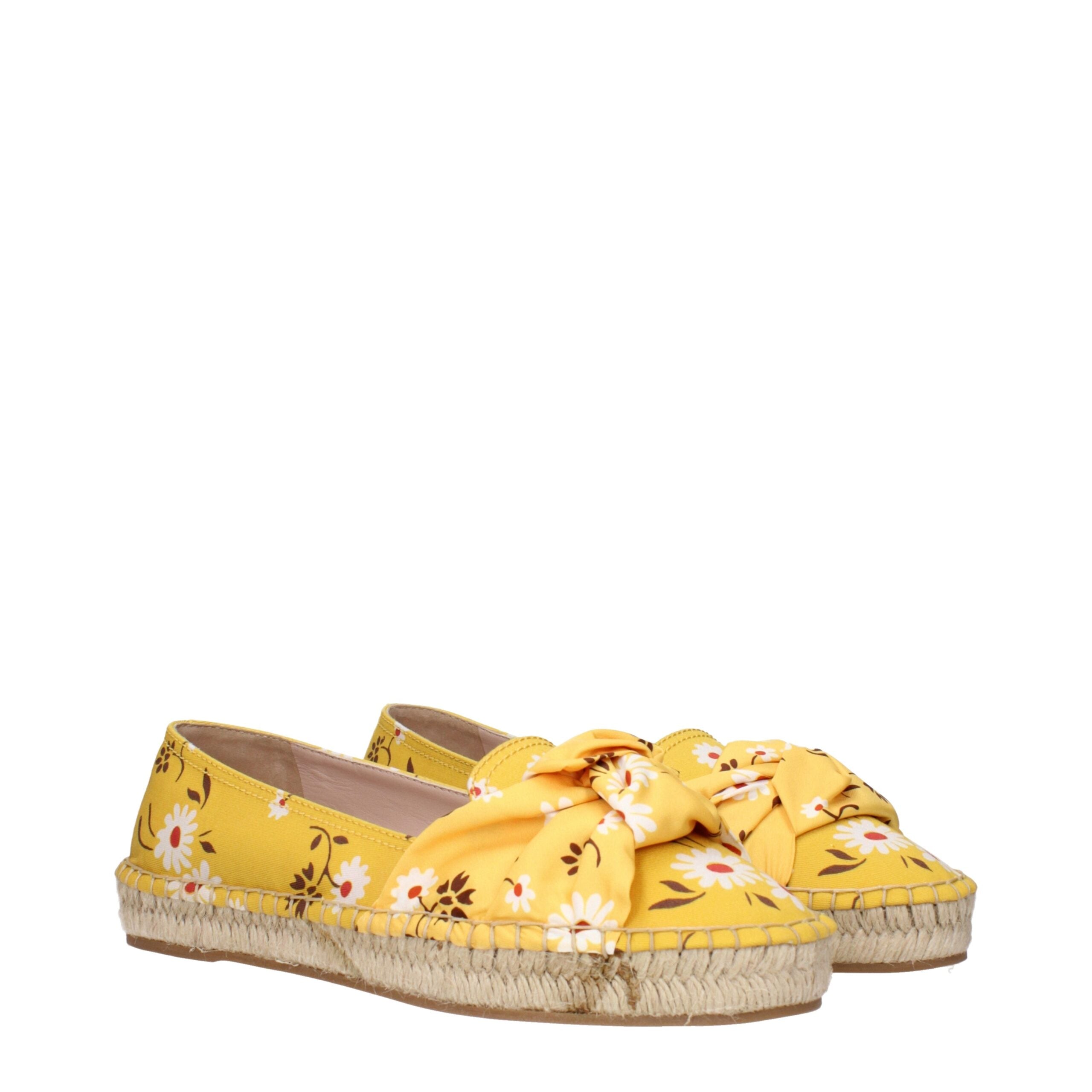 Miu Miu Yellow Fabric Espadrilles