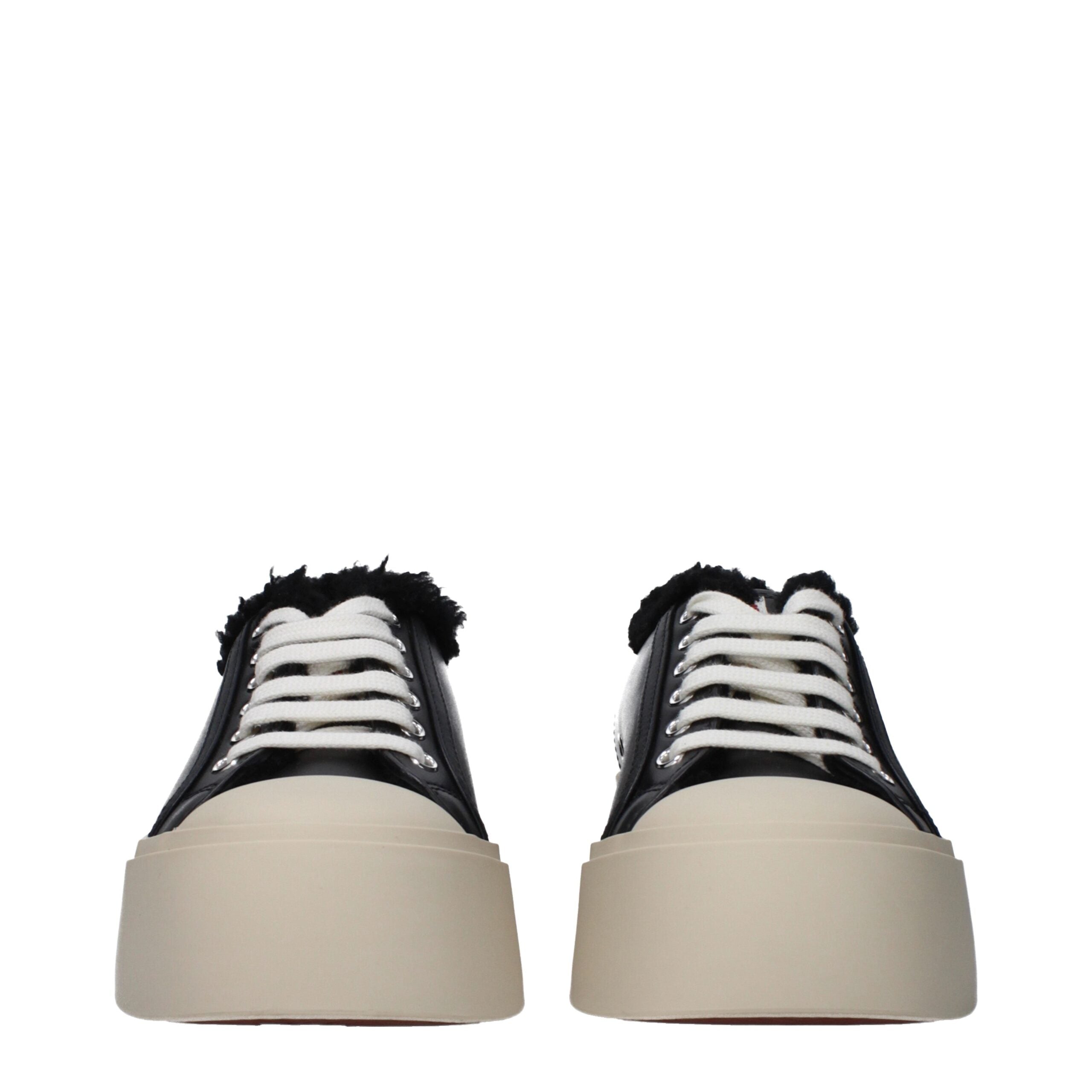 Marni Black Leather Chunky Sneakers
