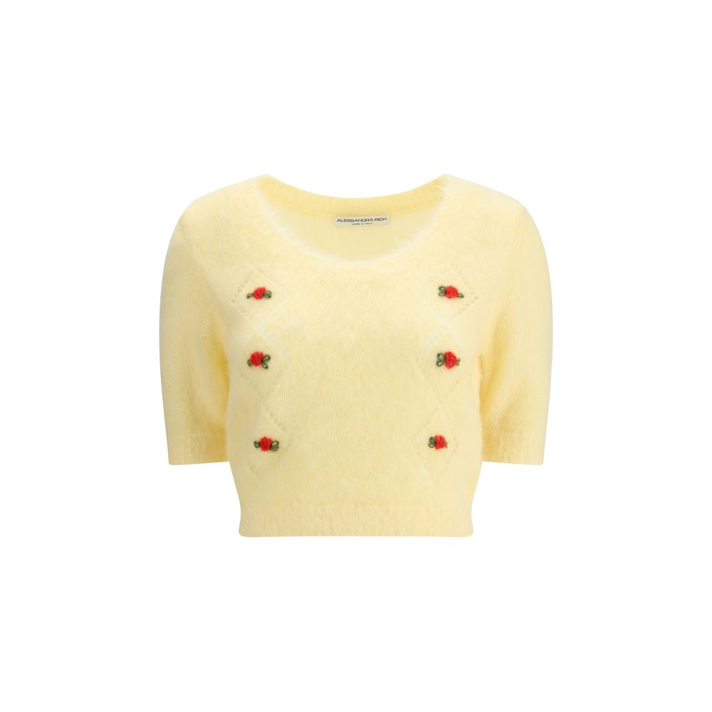 Alessandra Rich Yellow Mohair Sweatshirt