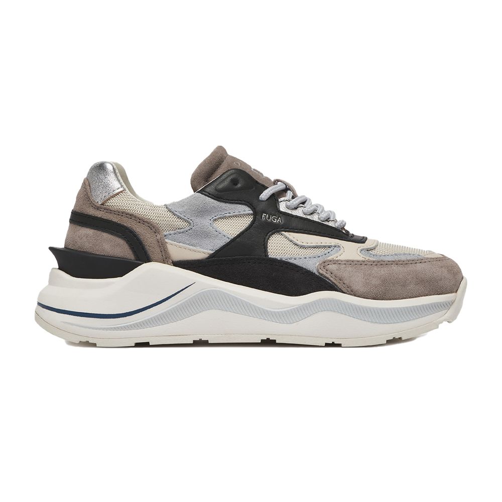 D.A.T.E Beige Leather Sneaker