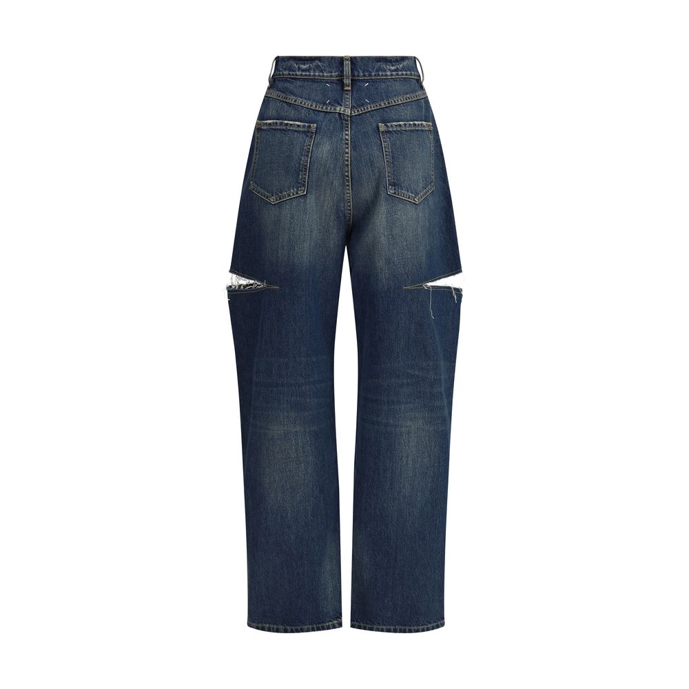 Margiela Blue Cotton High-Waisted Jean