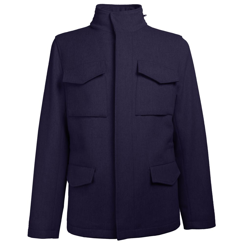 Made in Italy Blue Wool Men Jacket