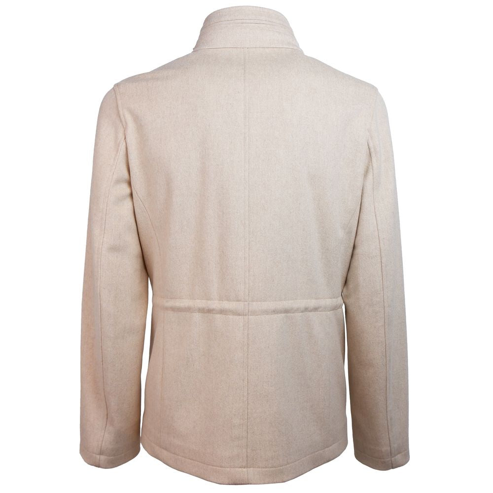 Made in Italy Beige Wool Men Jacket