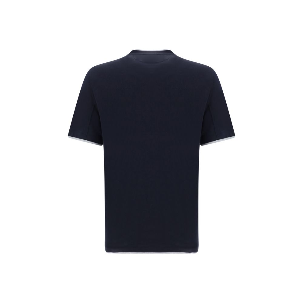 Brunello Cucinelli Blue Cotton T-Shirt