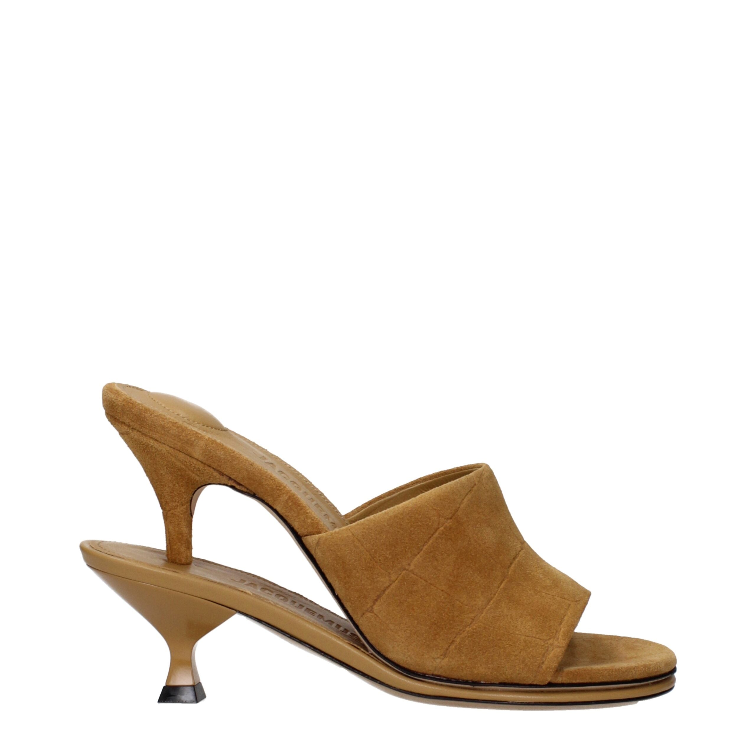Jacquemus Brown Leather Stiletto Heel Sandals