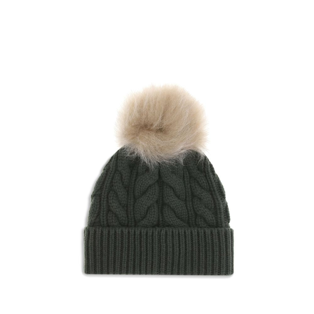 Moncler Grenoble Green Fleece Wool Beanie