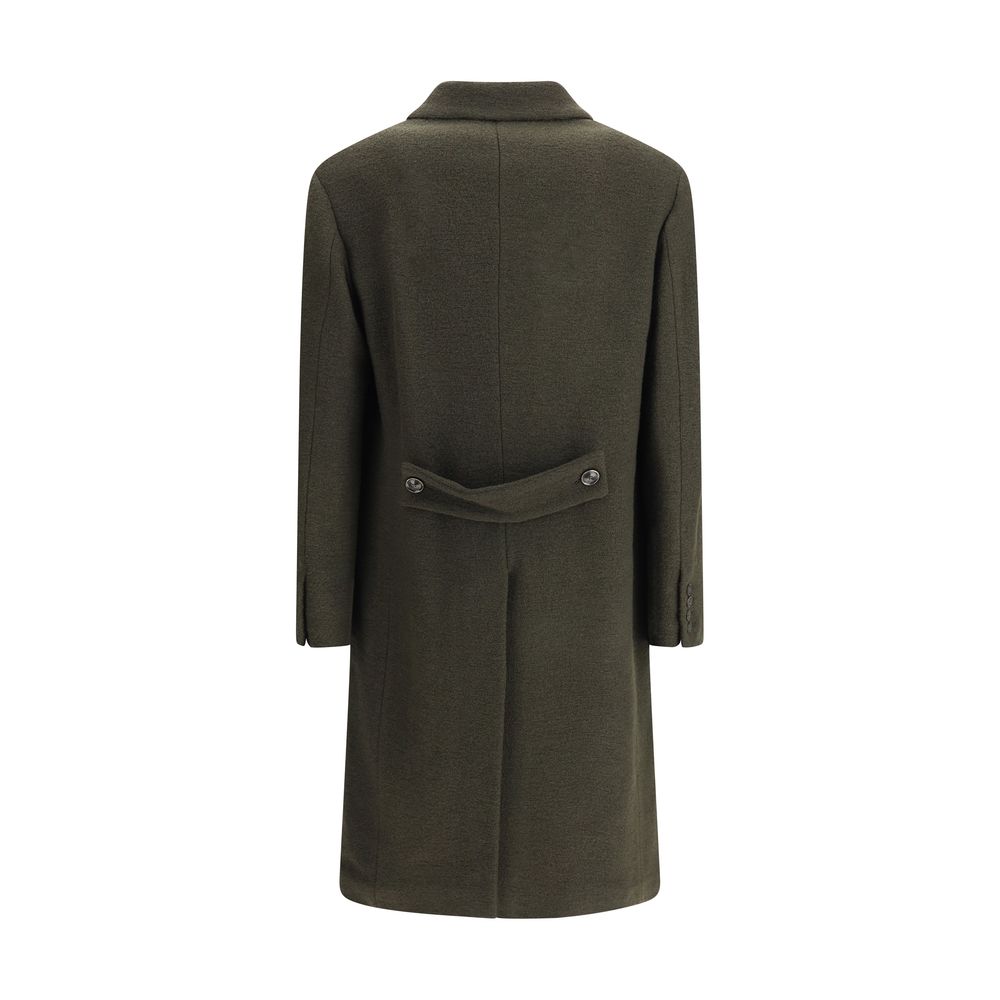 Cruna Green Fleece Wool Coat