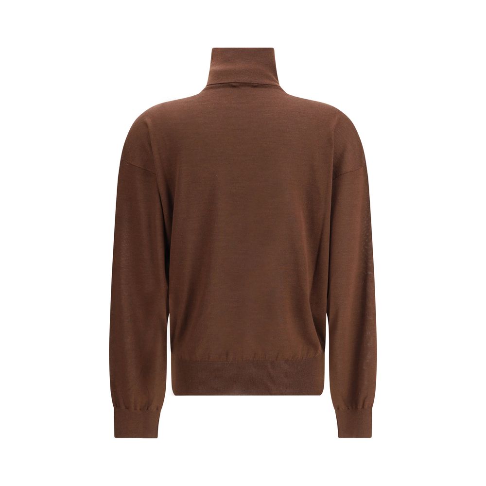 Saint Laurent Brown Cashmere Turtleneck