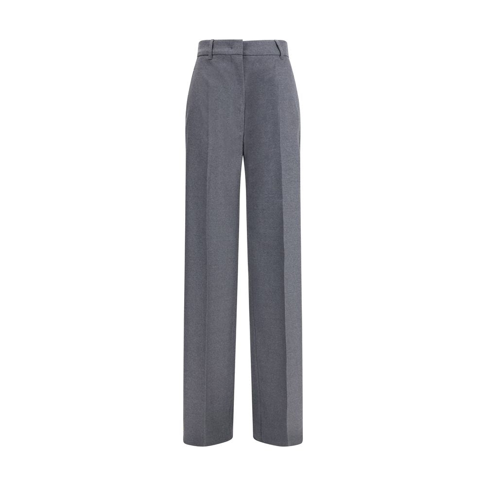 Max Mara Gray Fleece Wool Casual Pants