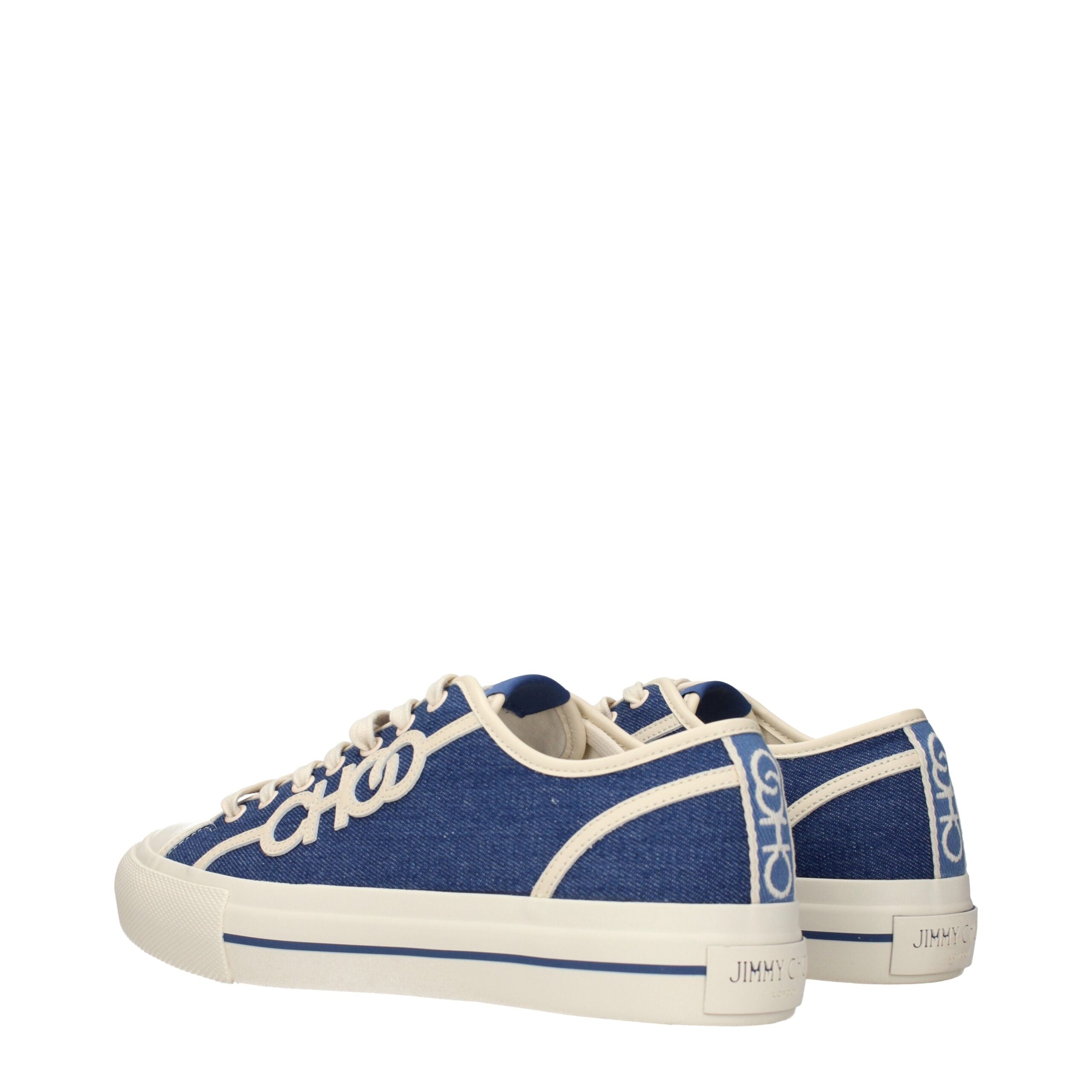 Jimmy Choo Blue Fabric Low Top Sneakers