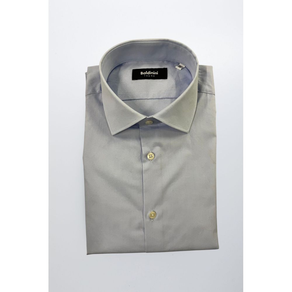 Baldinini Trend Light Blue Cotton Men Shirt