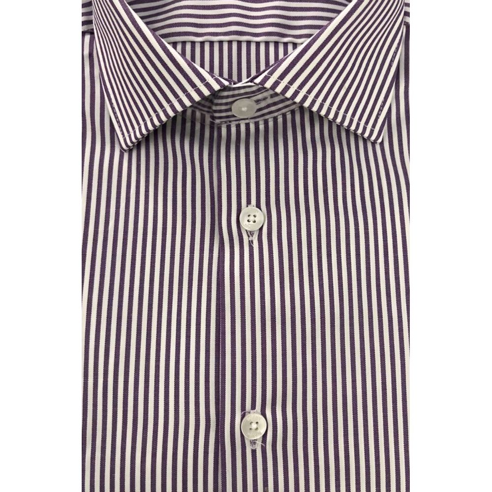 Baldinini Trend Purple Cotton Men Shirt