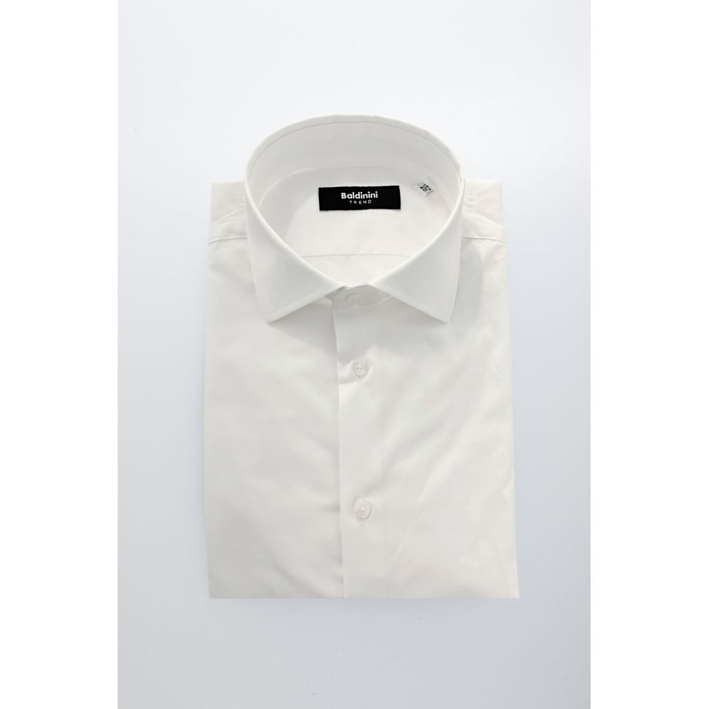 Baldinini Trend White Cotton Men Shirt