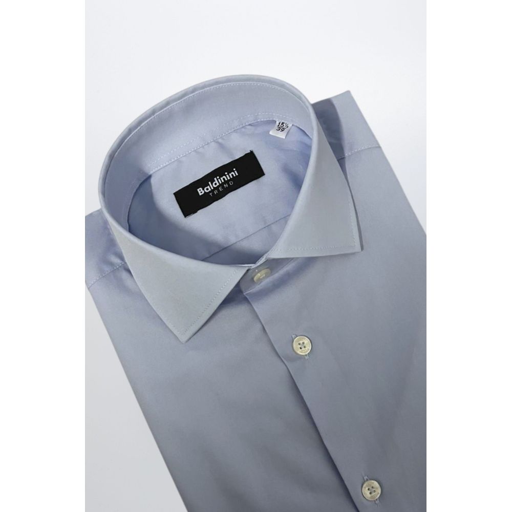 Baldinini Trend Light Blue Cotton Men Shirt