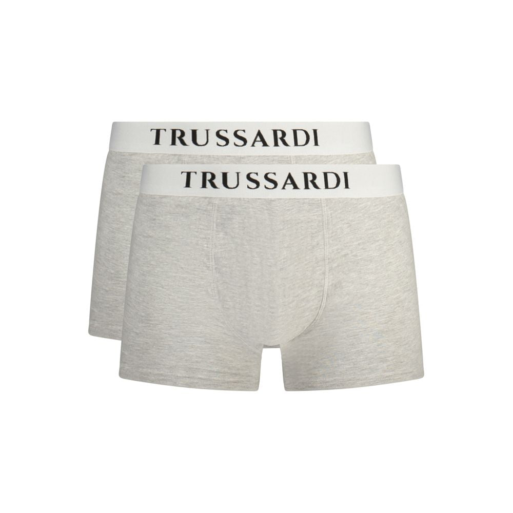 Trussardi Gray Cotton Men Boxer